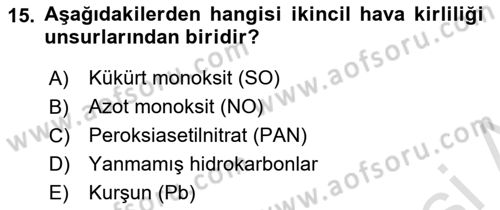 Bitki Su İlişkileri Dersi 2022 - 2023 Yılı (Final) Dönem Sonu Sınav Soruları 15. Soru