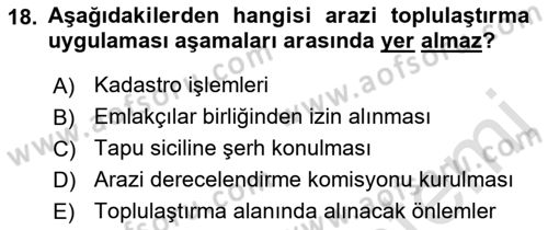 Bitki Su İlişkileri Dersi 2022 - 2023 Yılı (Final) Dönem Sonu Sınav Soruları 18. Soru