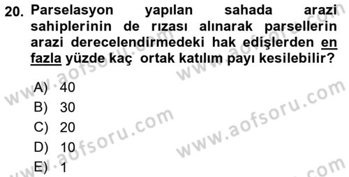 Bitki Su İlişkileri Dersi 2022 - 2023 Yılı (Final) Dönem Sonu Sınav Soruları 20. Soru