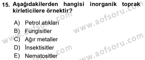 Bitki Su İlişkileri Dersi 2022 - 2023 Yılı Yaz Okulu Sınav Soruları 15. Soru