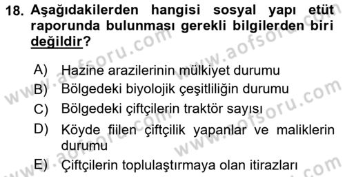 Bitki Su İlişkileri Dersi 2022 - 2023 Yılı Yaz Okulu Sınav Soruları 18. Soru