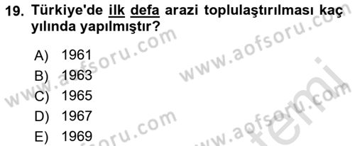 Bitki Su İlişkileri Dersi 2022 - 2023 Yılı Yaz Okulu Sınav Soruları 19. Soru