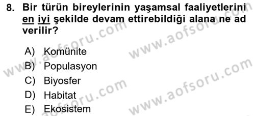 Bitki Su İlişkileri Dersi 2022 - 2023 Yılı Yaz Okulu Sınav Soruları 8. Soru