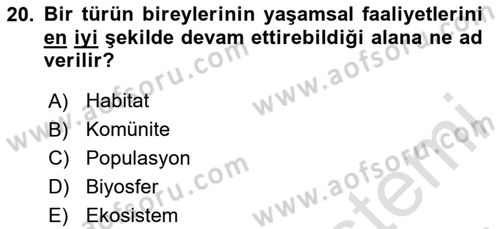 Bitki Su İlişkileri Dersi 2024 - 2025 Yılı (Vize) Ara Sınav Soruları 20. Soru