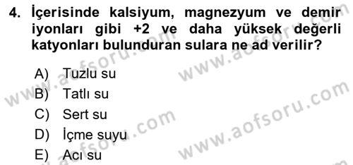 Bitki Su İlişkileri Dersi Ara Sınavı Deneme Sınav Soruları 4. Soru