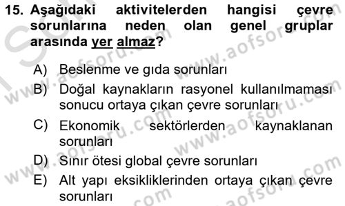 Bitki Su İlişkileri Dersi 2024 - 2025 Yılı (Final) Dönem Sonu Sınav Soruları 15. Soru