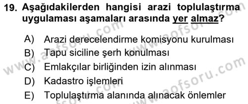 Bitki Su İlişkileri Dersi 2024 - 2025 Yılı (Final) Dönem Sonu Sınav Soruları 19. Soru
