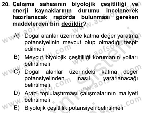 Bitki Su İlişkileri Dersi 2024 - 2025 Yılı (Final) Dönem Sonu Sınav Soruları 20. Soru