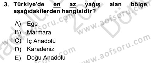 Bitki Su İlişkileri Dersi 2024 - 2025 Yılı (Final) Dönem Sonu Sınav Soruları 3. Soru