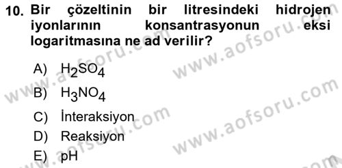 Bitki Su İlişkileri Dersi 2024 - 2025 Yılı Yaz Okulu Sınav Soruları 10. Soru