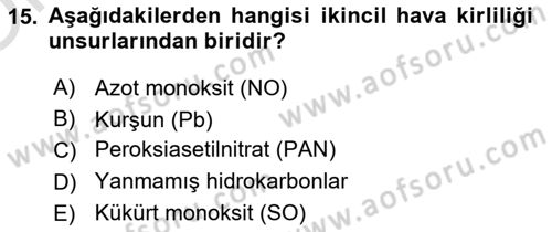 Bitki Su İlişkileri Dersi 2024 - 2025 Yılı Yaz Okulu Sınav Soruları 15. Soru