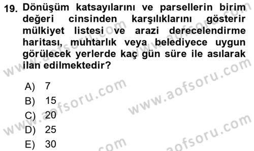 Bitki Su İlişkileri Dersi 2024 - 2025 Yılı Yaz Okulu Sınav Soruları 19. Soru