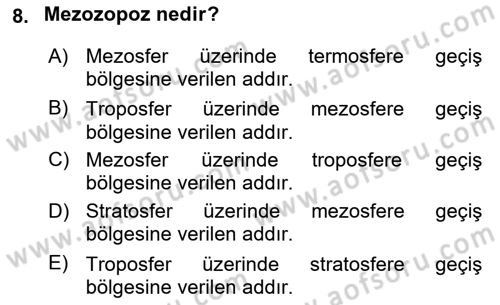 Bitki Su İlişkileri Dersi 2024 - 2025 Yılı Yaz Okulu Sınav Soruları 8. Soru