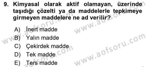 Bitki Su İlişkileri Dersi 2024 - 2025 Yılı Yaz Okulu Sınav Soruları 9. Soru