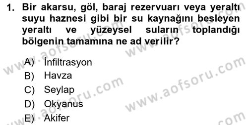 Bitki Su İlişkileri Dersi 2025 - 2026 Yılı (Vize) Ara Sınav Soruları 1. Soru