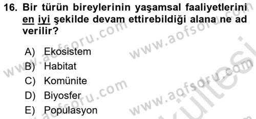 Bitki Su İlişkileri Dersi 2025 - 2026 Yılı (Vize) Ara Sınav Soruları 16. Soru