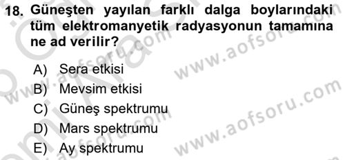 Bitki Su İlişkileri Dersi 2025 - 2026 Yılı (Vize) Ara Sınav Soruları 18. Soru