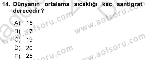 Bitki Su İlişkileri Dersi 2025 - 2026 Yılı (Final) Dönem Sonu Sınav Soruları 14. Soru