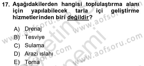 Bitki Su İlişkileri Dersi 2025 - 2026 Yılı (Final) Dönem Sonu Sınav Soruları 17. Soru