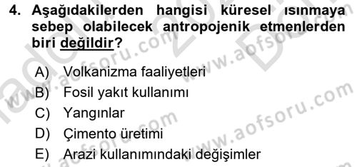 Bitki Su İlişkileri Dersi 2025 - 2026 Yılı (Final) Dönem Sonu Sınav Soruları 4. Soru