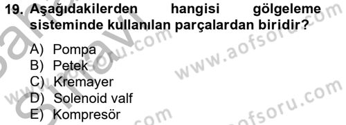 Örtü Altı Üretim Sistemleri Dersi 2012 - 2013 Yılı (Vize) Ara Sınav Soruları 19. Soru