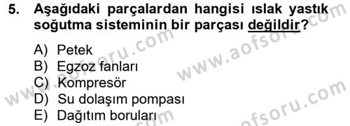Örtü Altı Üretim Sistemleri Dersi 2012 - 2013 Yılı (Final) Dönem Sonu Sınav Soruları 5. Soru