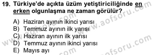 Örtü Altı Üretim Sistemleri Dersi 2013 - 2014 Yılı (Final) Dönem Sonu Sınav Soruları 19. Soru