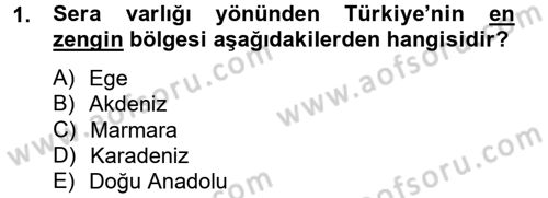 Örtü Altı Üretim Sistemleri Dersi 2013 - 2014 Yılı Tek Ders Sınav Soruları 1. Soru