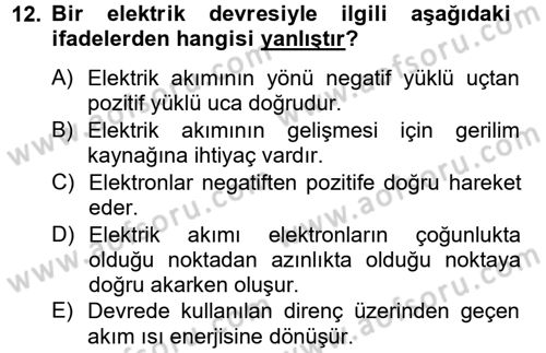 Örtü Altı Üretim Sistemleri Dersi 2013 - 2014 Yılı Tek Ders Sınav Soruları 12. Soru