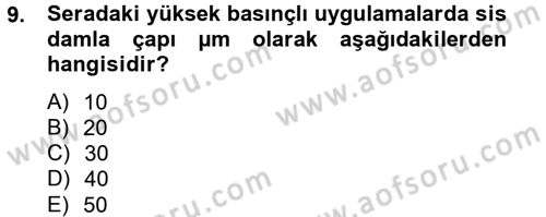 Örtü Altı Üretim Sistemleri Dersi 2013 - 2014 Yılı Tek Ders Sınav Soruları 9. Soru
