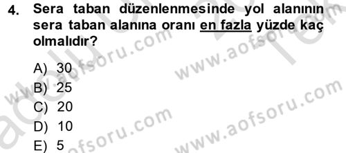 Örtü Altı Üretim Sistemleri Dersi 2014 - 2015 Yılı Tek Ders Sınav Soruları 4. Soru