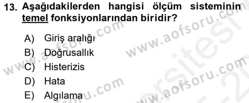 Örtü Altı Üretim Sistemleri Dersi 2015 - 2016 Yılı Tek Ders Sınav Soruları 13. Soru