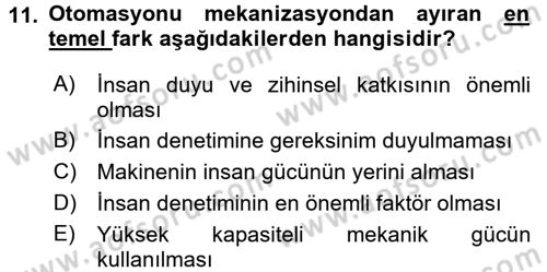Örtü Altı Üretim Sistemleri Dersi 2016 - 2017 Yılı 3 Ders Sınav Soruları 11. Soru