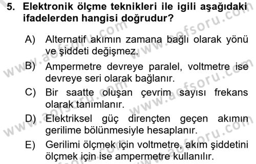 Örtü Altı Üretim Sistemleri Dersi 2016 - 2017 Yılı (Final) Dönem Sonu Sınav Soruları 5. Soru