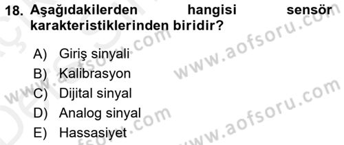 Örtü Altı Üretim Sistemleri Dersi 2017 - 2018 Yılı 3 Ders Sınav Soruları 18. Soru