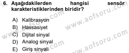 Örtü Altı Üretim Sistemleri Dersi 2017 - 2018 Yılı (Final) Dönem Sonu Sınav Soruları 6. Soru
