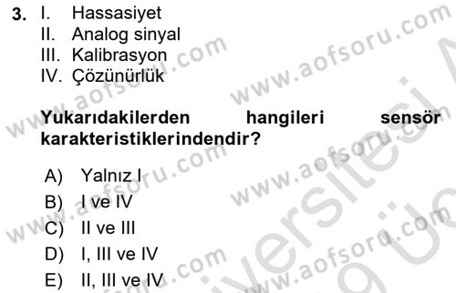 Örtü Altı Üretim Sistemleri Dersi 2018 - 2019 Yılı 3 Ders Sınav Soruları 3. Soru