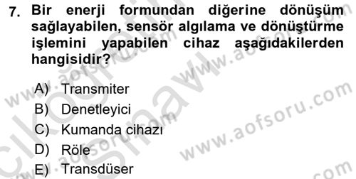 Örtü Altı Üretim Sistemleri Dersi 2018 - 2019 Yılı 3 Ders Sınav Soruları 7. Soru