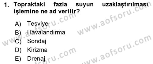 Örtü Altı Üretim Sistemleri Dersi 2018 - 2019 Yılı Yaz Okulu Sınav Soruları 1. Soru