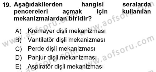 Örtü Altı Üretim Sistemleri Dersi 2021 - 2022 Yılı (Vize) Ara Sınav Soruları 19. Soru