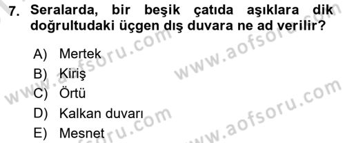 Örtü Altı Üretim Sistemleri Dersi 2021 - 2022 Yılı (Vize) Ara Sınav Soruları 7. Soru