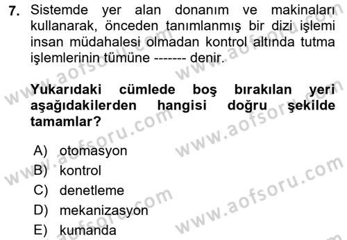 Örtü Altı Üretim Sistemleri Dersi 2021 - 2022 Yılı (Final) Dönem Sonu Sınav Soruları 7. Soru