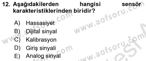 Örtü Altı Üretim Sistemleri Dersi 2021 - 2022 Yılı Yaz Okulu Sınav Soruları 12. Soru
