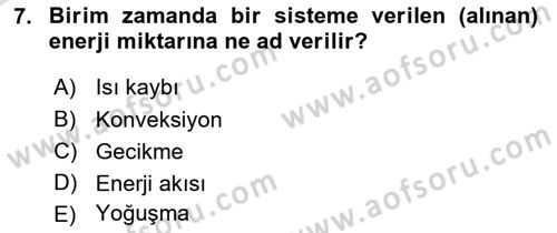 Örtü Altı Üretim Sistemleri Dersi 2022 - 2023 Yılı Yaz Okulu Sınav Soruları 7. Soru