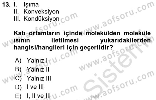 Örtü Altı Üretim Sistemleri Dersi 2023 - 2024 Yılı (Vize) Ara Sınav Soruları 13. Soru