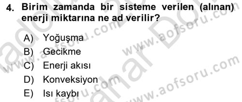 Örtü Altı Üretim Sistemleri Dersi 2023 - 2024 Yılı (Final) Dönem Sonu Sınav Soruları 4. Soru