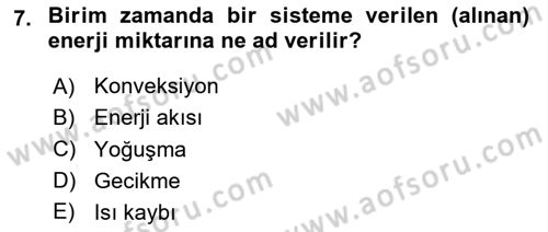 Örtü Altı Üretim Sistemleri Dersi 2023 - 2024 Yılı Yaz Okulu Sınav Soruları 7. Soru