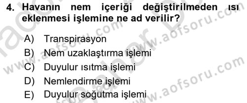 Örtü Altı Üretim Sistemleri Dersi 2024 - 2025 Yılı (Final) Dönem Sonu Sınav Soruları 4. Soru