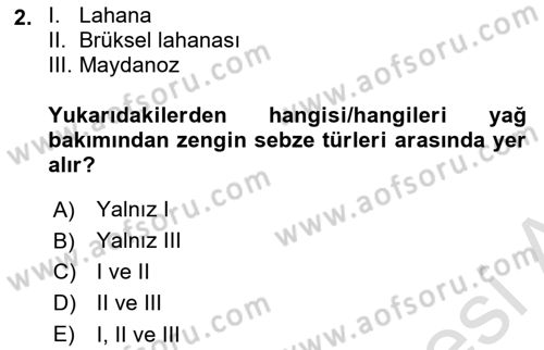 Bahçe Tarımı Dersi 2024 - 2025 Yılı (Vize) Ara Sınav Soruları 2. Soru