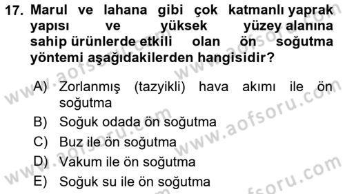Bahçe Tarımı Dersi 2024 - 2025 Yılı (Final) Dönem Sonu Sınav Soruları 17. Soru